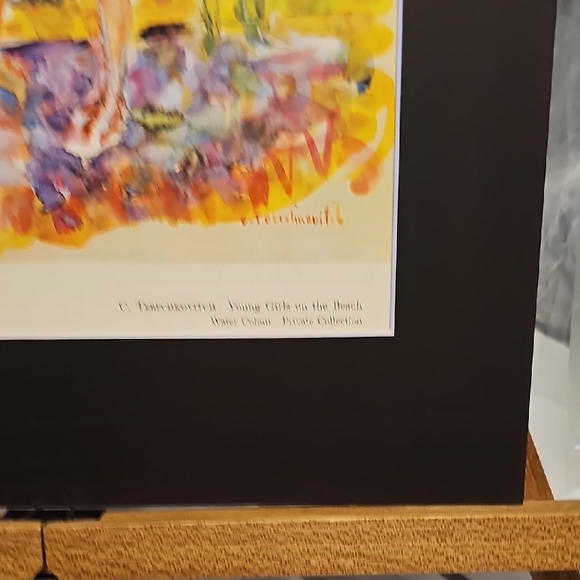 Colorful Beach Scene Art Print - "Young Girls On The Beach - Terechkovitch - Picture 6 of 10